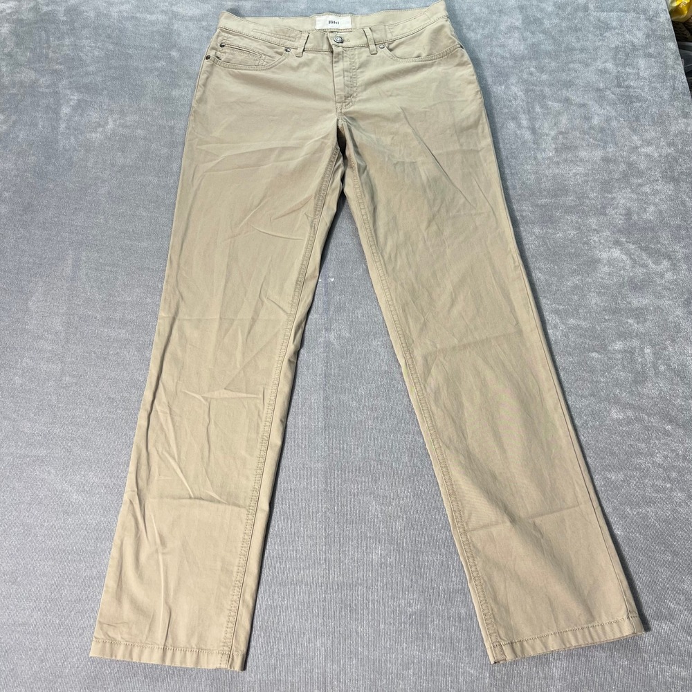 Hiltl Mens Five Pocket Pants 33 Tan Contemporary Fit Khaki ZE500 Casual